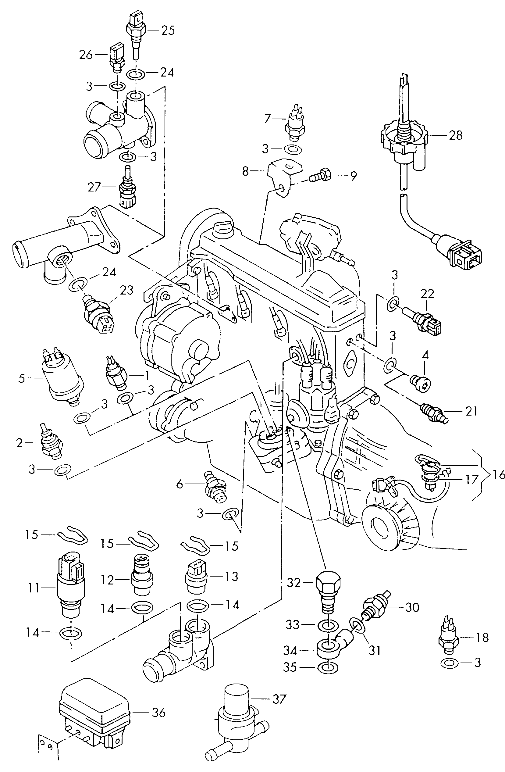 AUDI 058 919 501 A - Sensore, Temperatura refrigerante autozon.pro