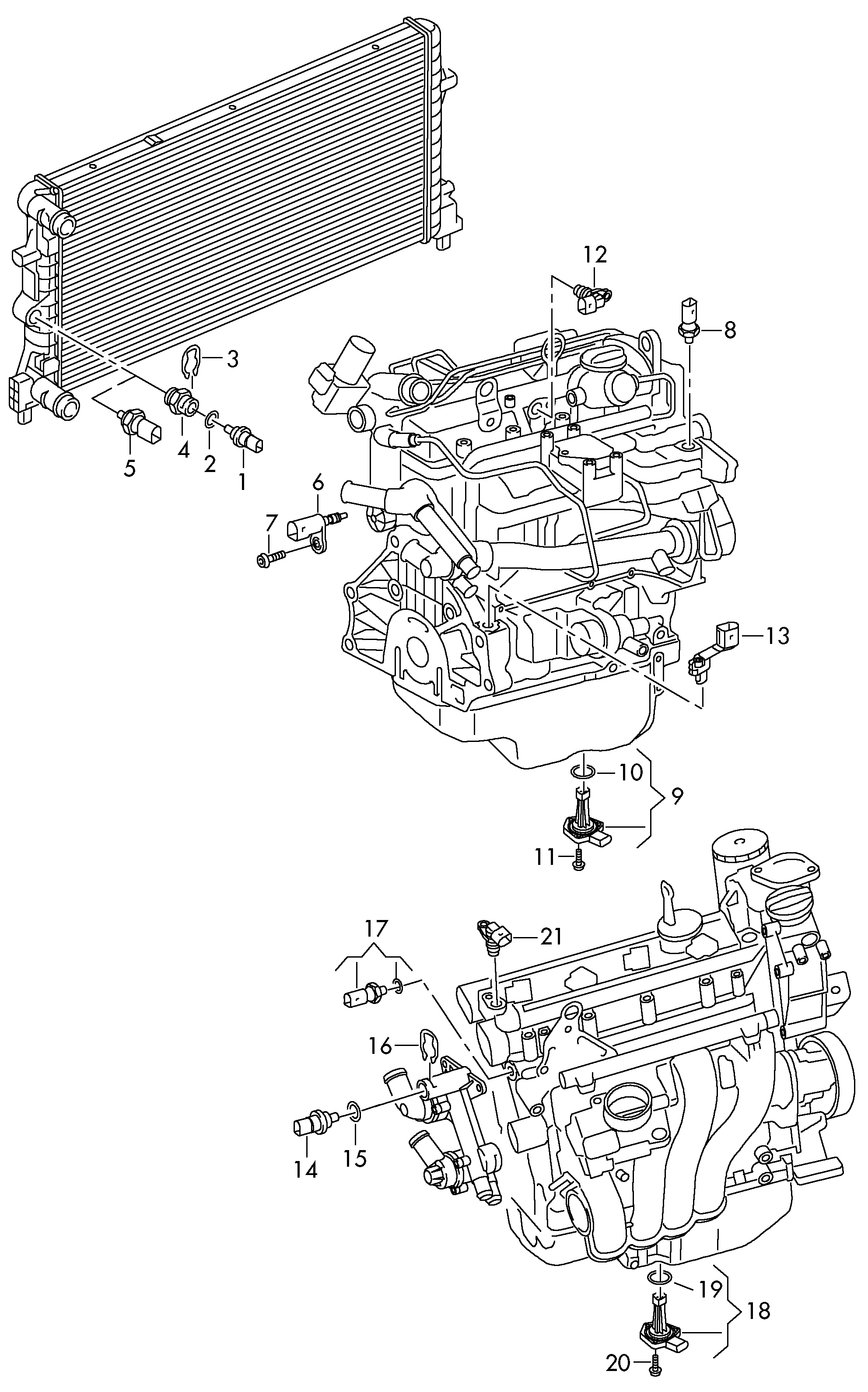 Skoda 6R0919501 - Sensore, Temperatura refrigerante autozon.pro