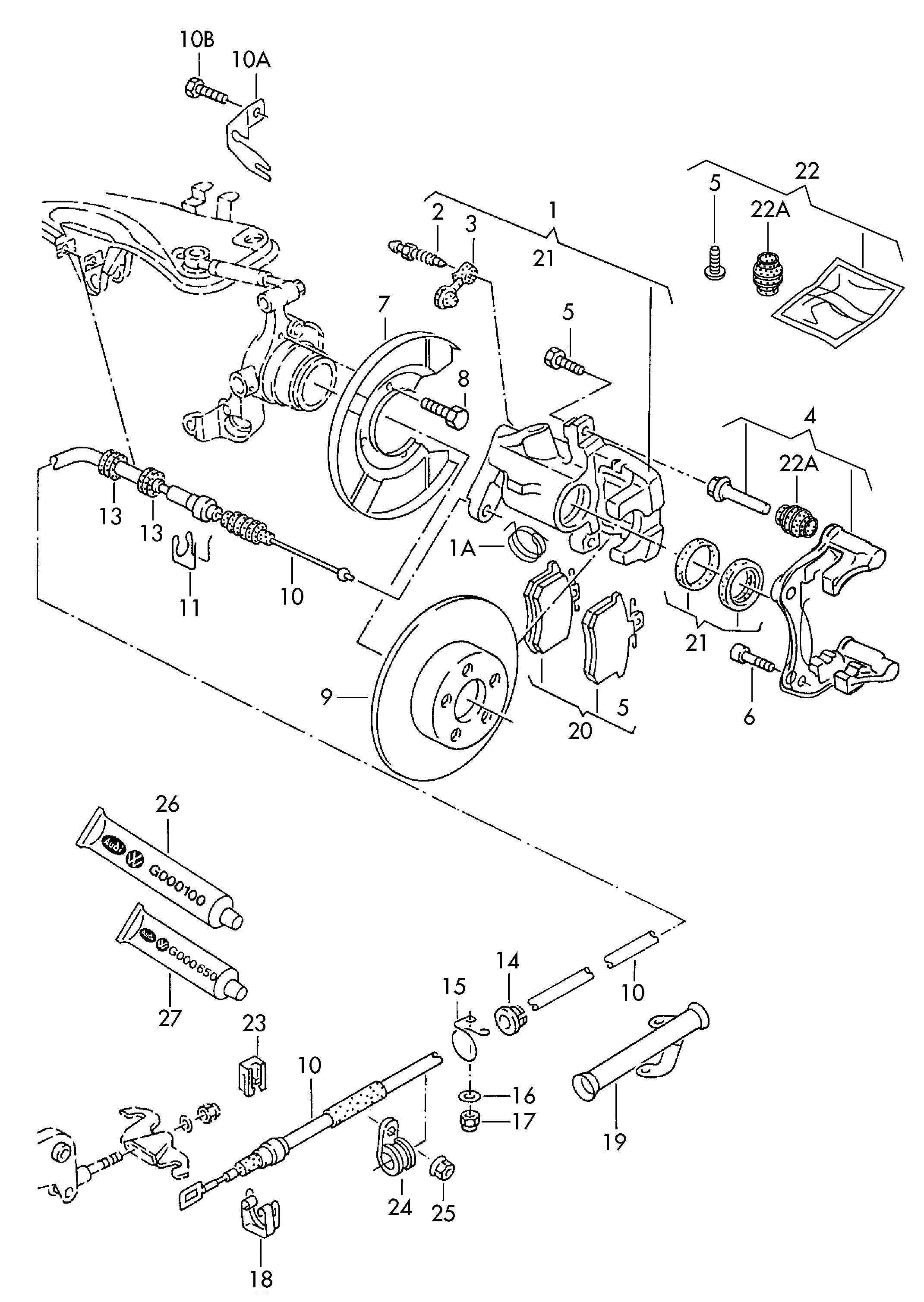 VW 1J0 698 451 H - Kit pastiglie freno, Freno a disco autozon.pro