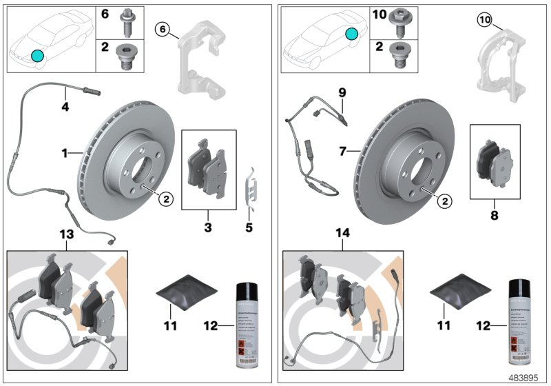 BMW 34116872632 - Kit pastiglie freno, Freno a disco autozon.pro