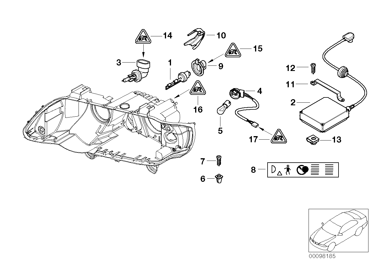 Mini 63 12 8 361 007 - Lampadina, Faro di profondità autozon.pro