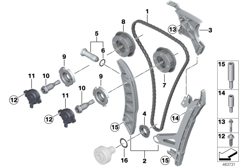 Mini 11 31 8 685 091 - Kit catene, Azionamento pompa olio autozon.pro