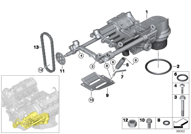 BMW 11 41 7 527 113 - Catena, Azionamento pompa olio autozon.pro