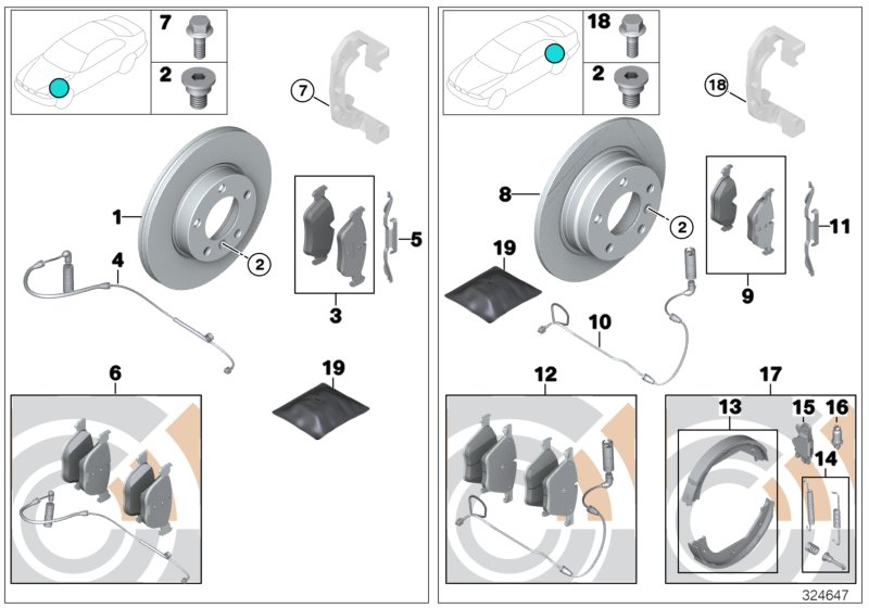 BMW 34112288855 - Kit pastiglie freno, Freno a disco autozon.pro