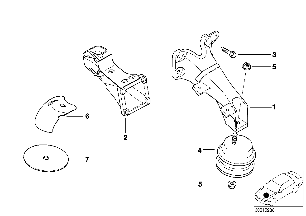 BMW 22 11 1 095 444 - Sospensione, Motore autozon.pro