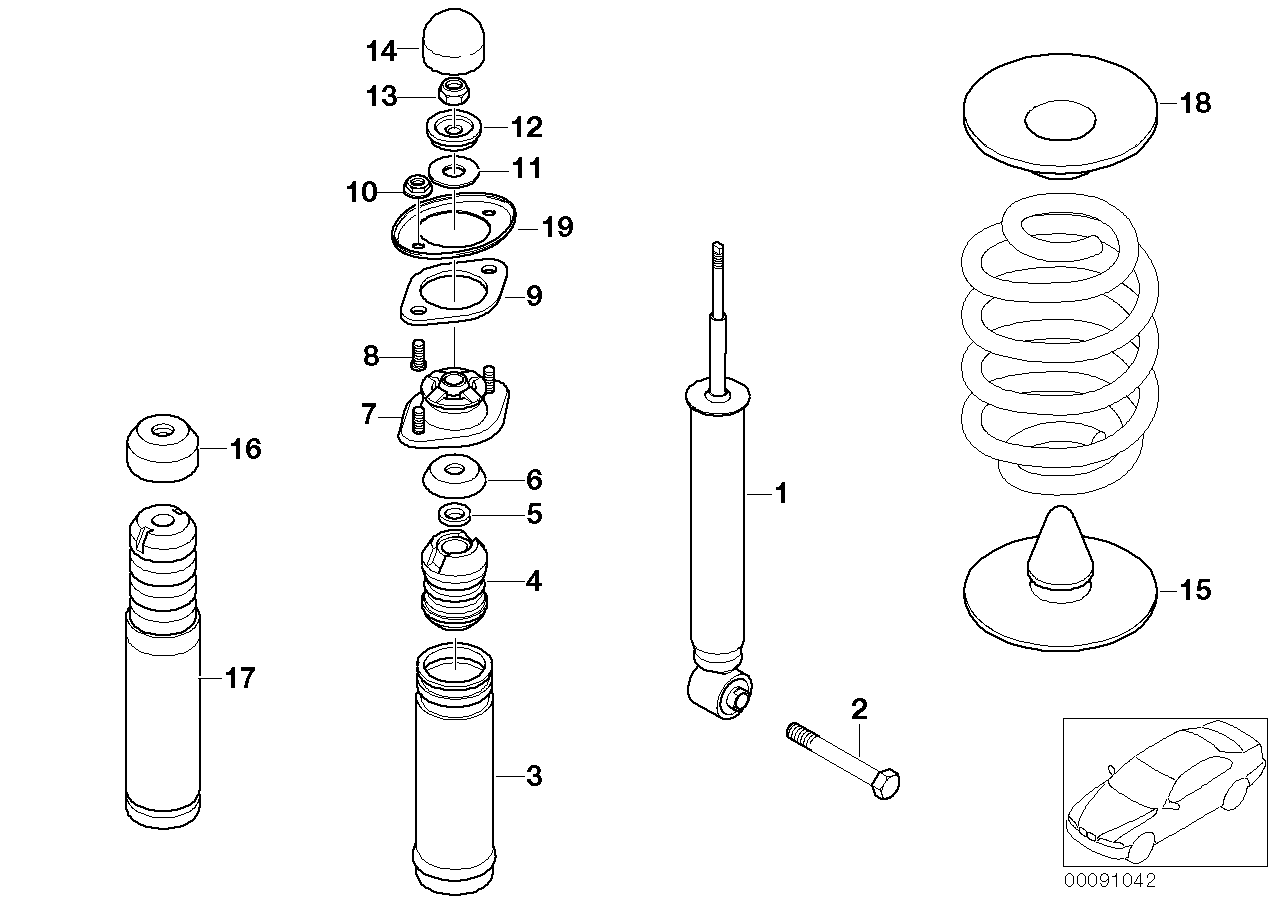 Mini 33526750782 - Shock absorber, rear autozon.pro