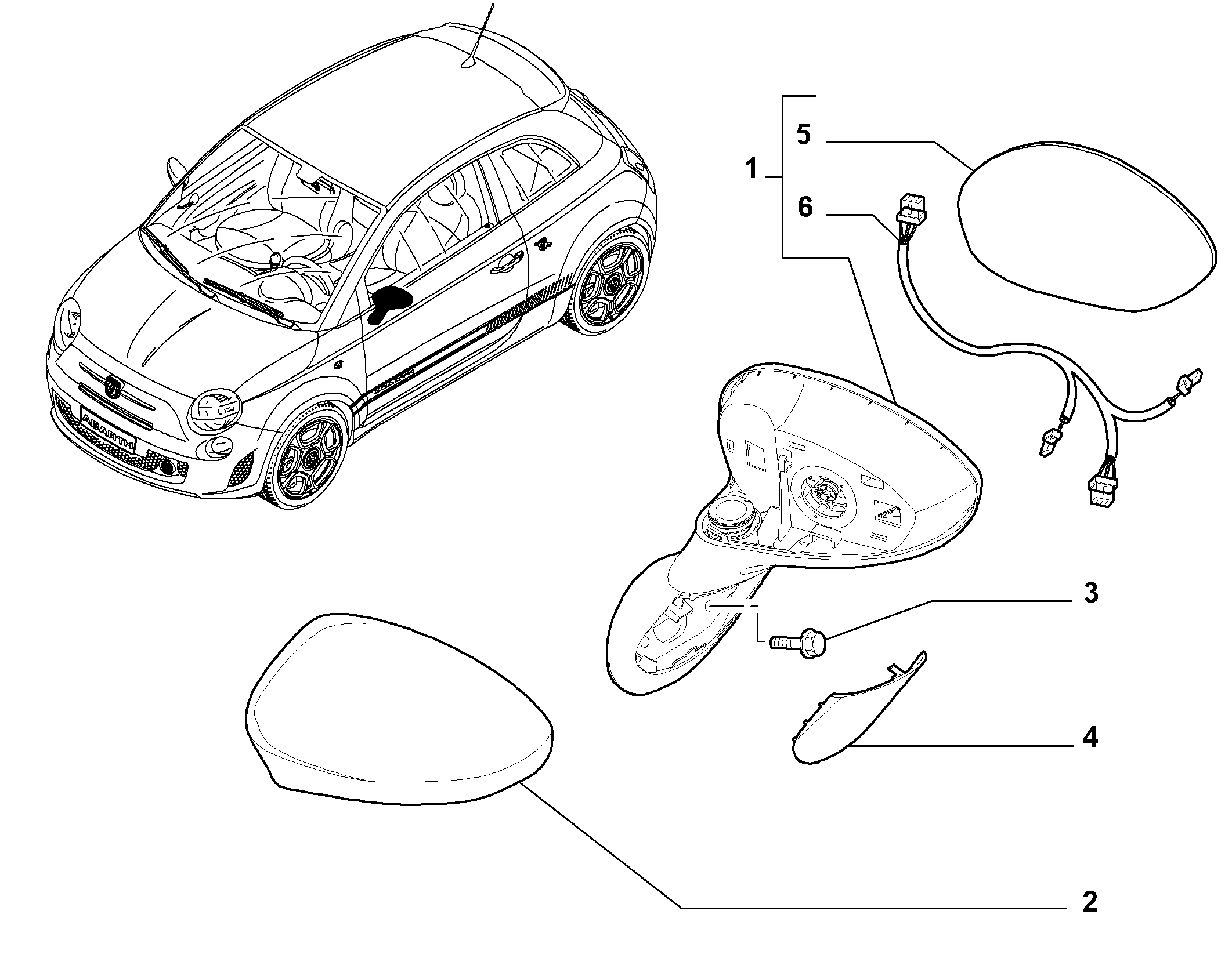 FIAT 71740497 - Vetro specchio, Specchio esterno autozon.pro