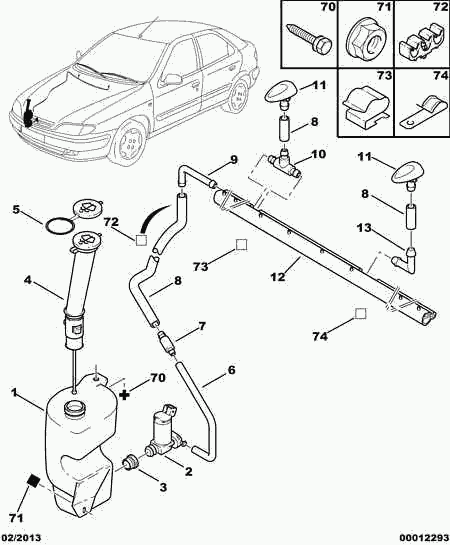 PEUGEOT 6432 32 - Chiusura, serbatoio acqua lavavetr autozon.pro