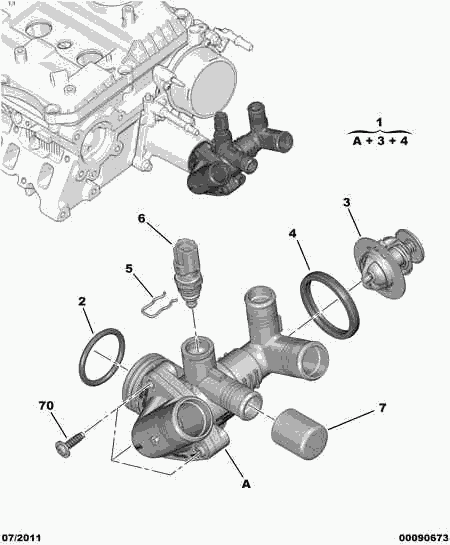 PEUGEOT 96 787 413 80 - Termostato, Refrigerante autozon.pro