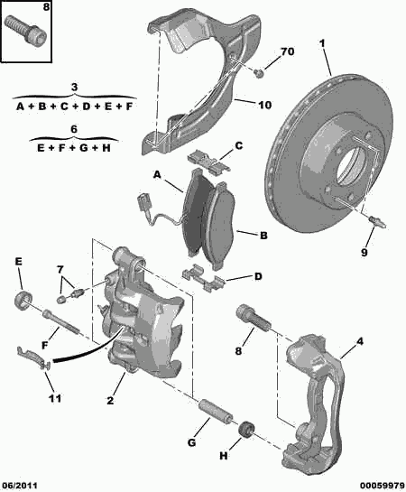 PEUGEOT 4254 62 - Kit pastiglie freno, Freno a disco autozon.pro