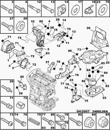 PEUGEOT 1807-P5 - Sospensione, Motore autozon.pro