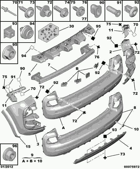 CITROËN/PEUGEOT 6992 S2 - Clip, Fregio / Modanatura protettiva autozon.pro