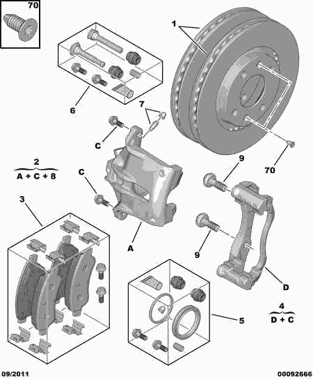 CITROËN 16 070 831 80 - Kit pastiglie freno, Freno a disco autozon.pro