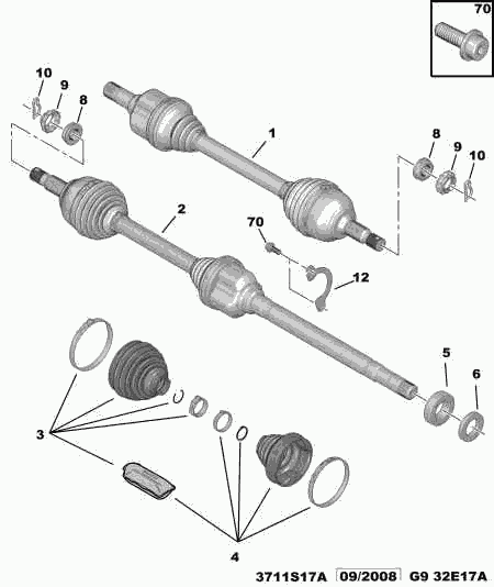 PEUGEOT 3273 NP - Kit giunti, Semiasse autozon.pro