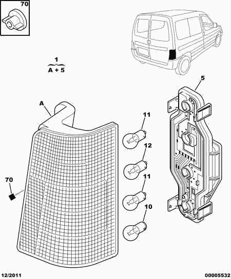 PEUGEOT 6350 EC - Luce posteriore autozon.pro