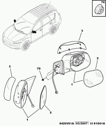 CITROËN 8152 E4 - Copertura, Specchio esterno autozon.pro