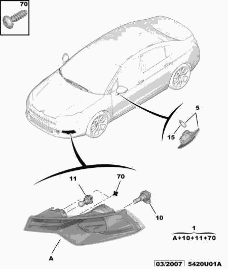 CITROËN/PEUGEOT 6208 J4 - Fendinebbia autozon.pro