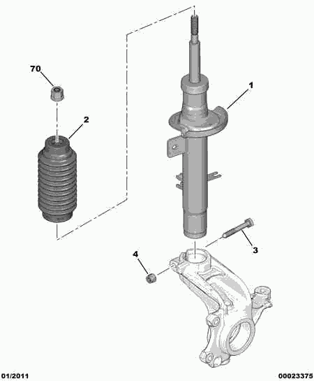 PEUGEOT 5202 TW - FRONT SUSPENSION SHOCK-ABSORB; LEFT autozon.pro