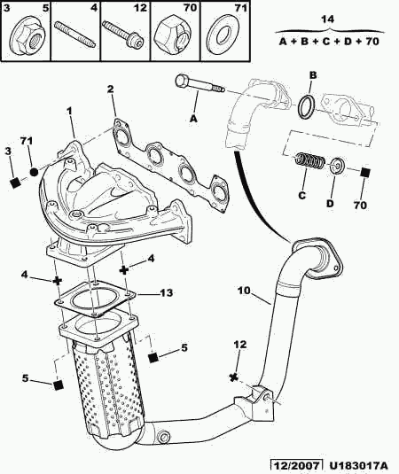 CITROËN 0341 22 - Dado, Collettore gas scarico autozon.pro