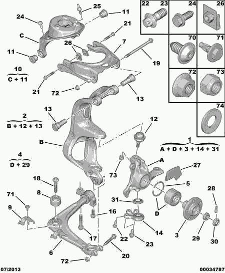 PEUGEOT 3520 W2 - Braccio oscillante, Sospensione ruota autozon.pro