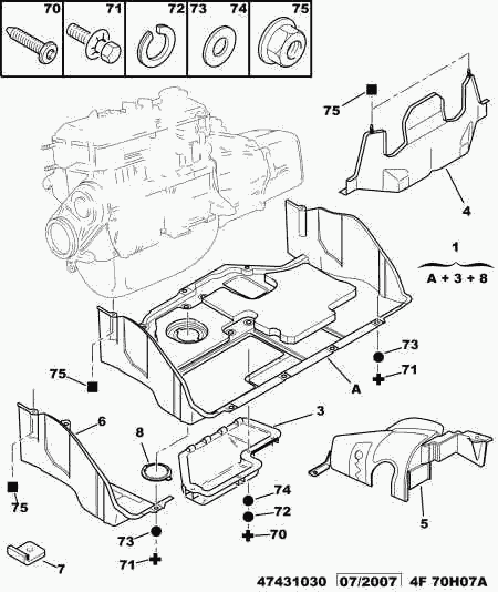 PEUGEOT 7489 34 - Protezione / Copertura motore autozon.pro