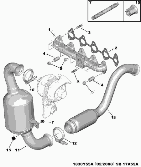 PEUGEOT 0341 J2 - Kit montaggio, Collettore di scarico autozon.pro