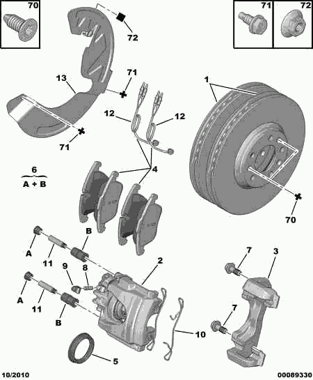 CITROËN/PEUGEOT 4254.24 - Kit pastiglie freno, Freno a disco autozon.pro