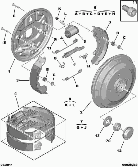 PEUGEOT 4242 27 - Kit ganasce freno autozon.pro