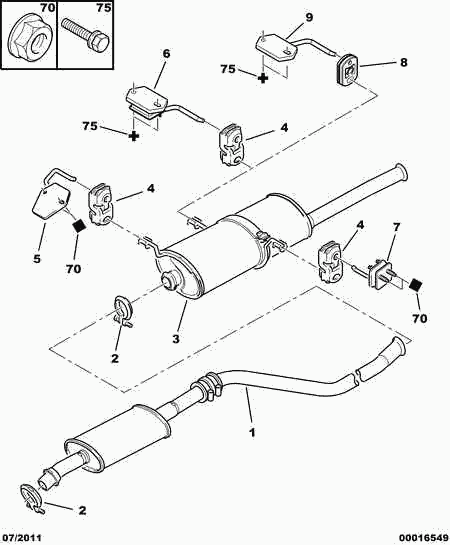 CITROEN 1755 83 - EXHAUST PIPE BRACKET; LEFT autozon.pro