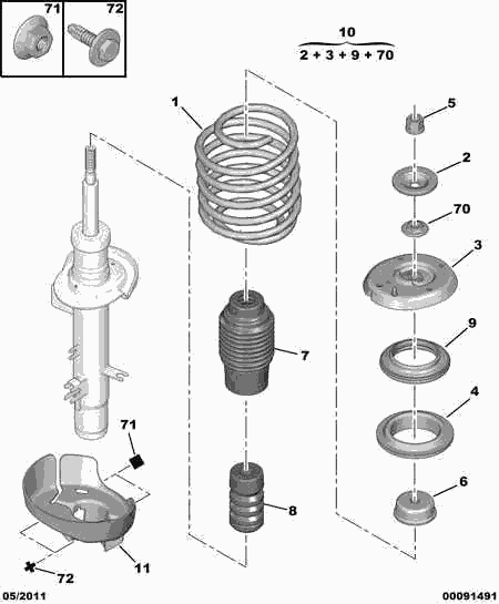 CITROËN 5038.F5 - Supporto ammortizzatore a molla autozon.pro