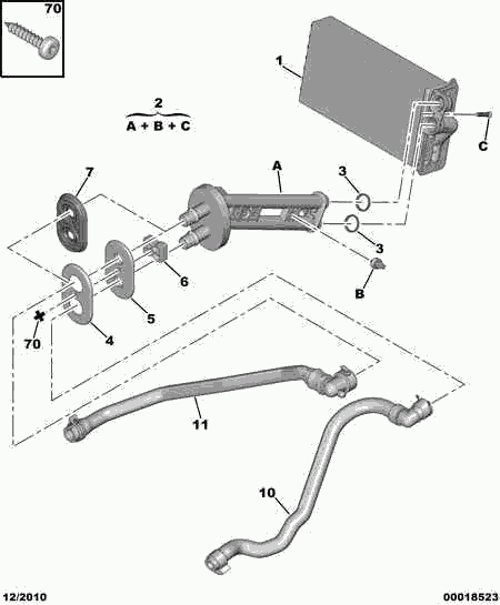 PEUGEOT 6466 K6 - Flessibile, Scambiatore calore, Riscaldamento autozon.pro