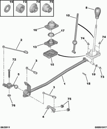 CITROËN 2454 F5 - Kit riparazione, Leva cambio autozon.pro