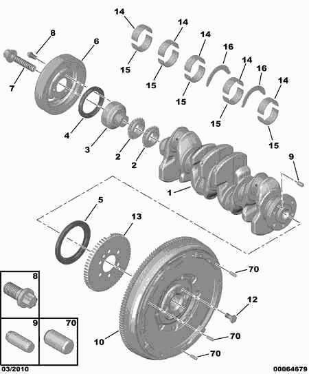 PEUGEOT 0113 AH - Kit cuscinetto albero a gomiti autozon.pro