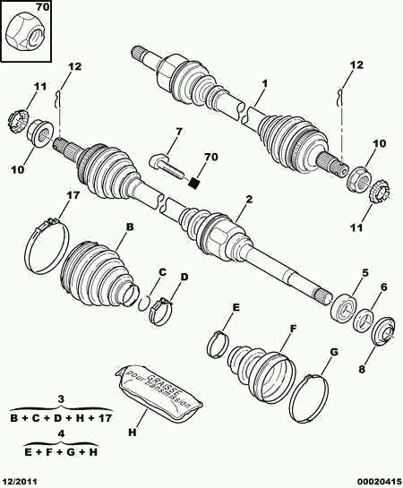 CITROËN 3272 FG - Kit giunti, Semiasse autozon.pro