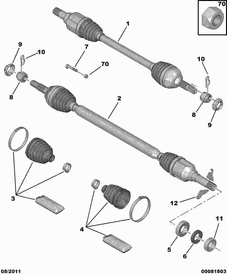 PEUGEOT 3272.VT - Kit giunti, Semiasse autozon.pro