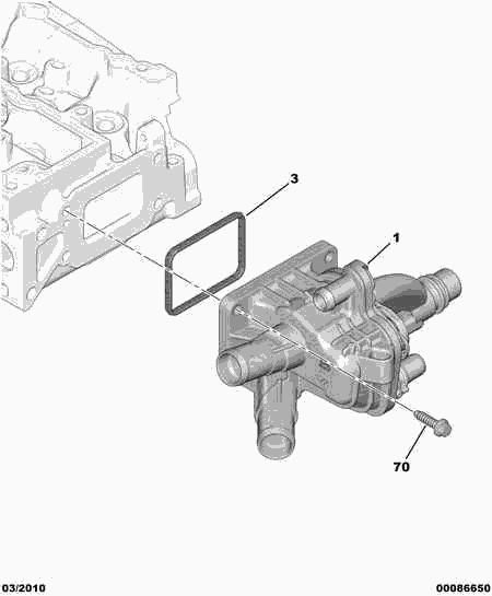 Opel 1336 AX - ENGINE WATER OUTLET TANK autozon.pro