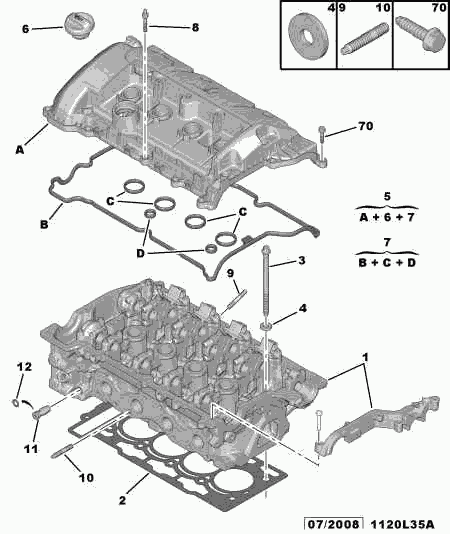 PEUGEOT 0249.F4 - Kit guarnizioni, Copritestata autozon.pro