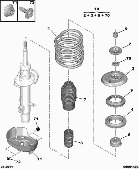 CITROËN/PEUGEOT 5031 80 - Supporto ammortizzatore a molla autozon.pro