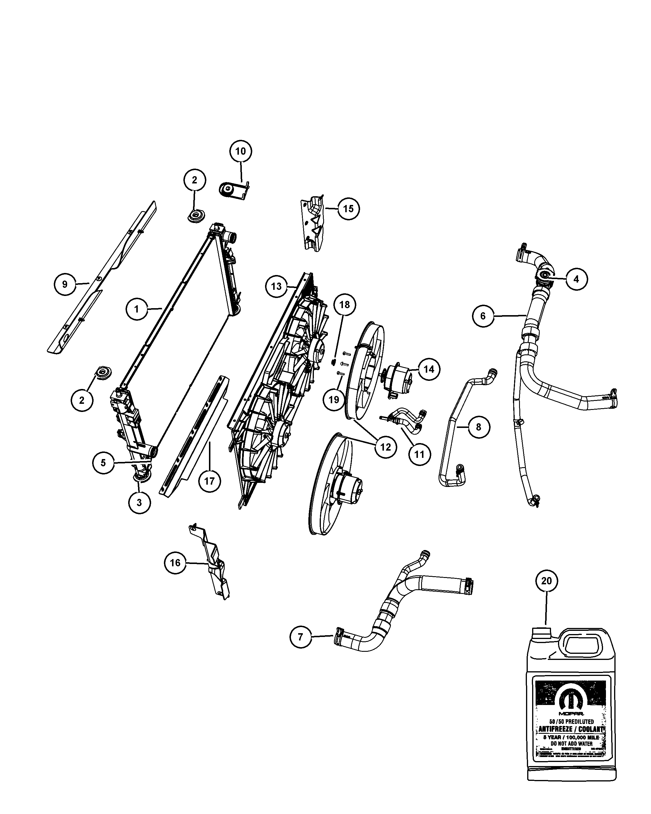 Dodge 68004 049AA - Radiatore, Raffreddamento motore autozon.pro