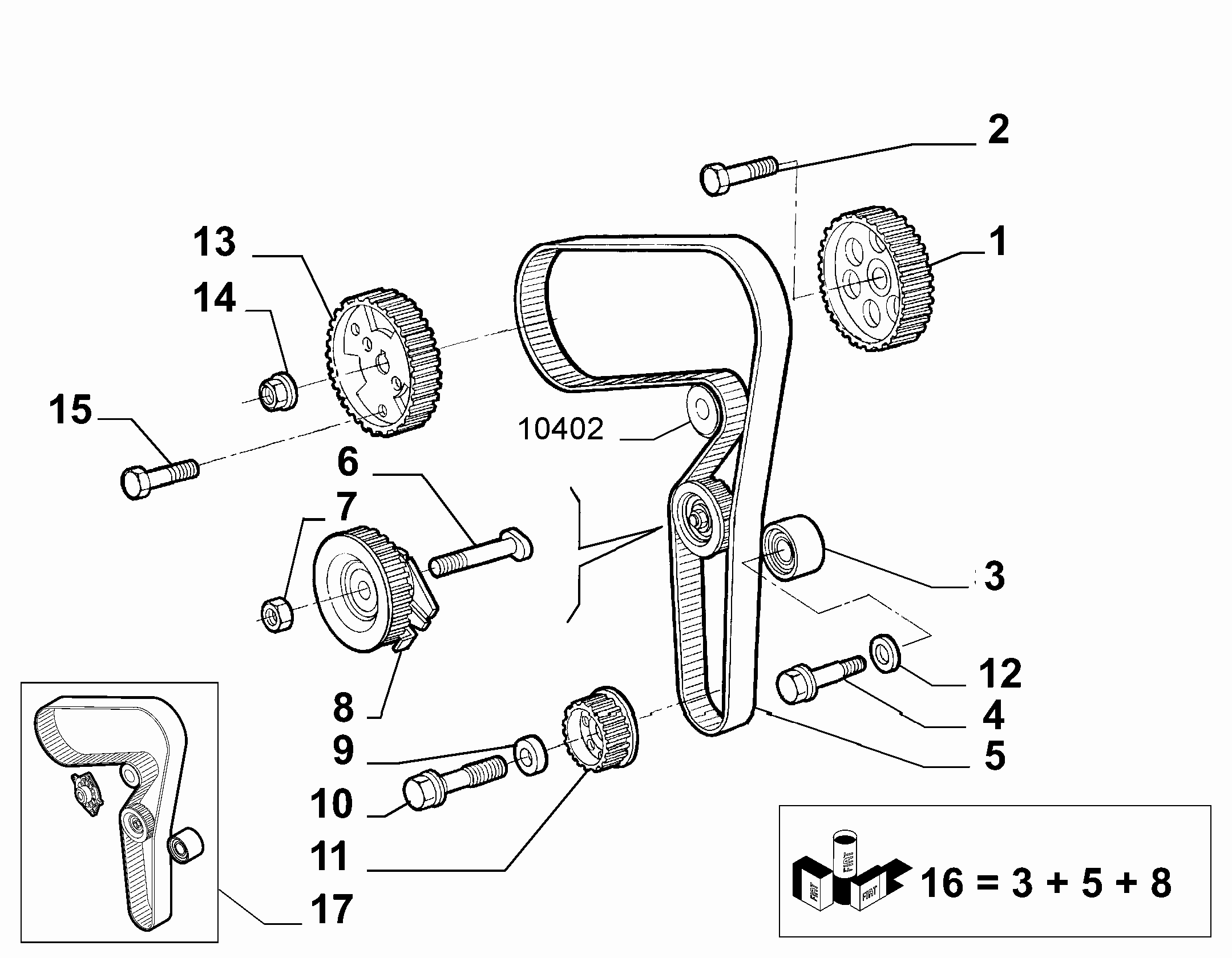 FIAT 71771595 - Pompa acqua + Kit cinghie dentate autozon.pro