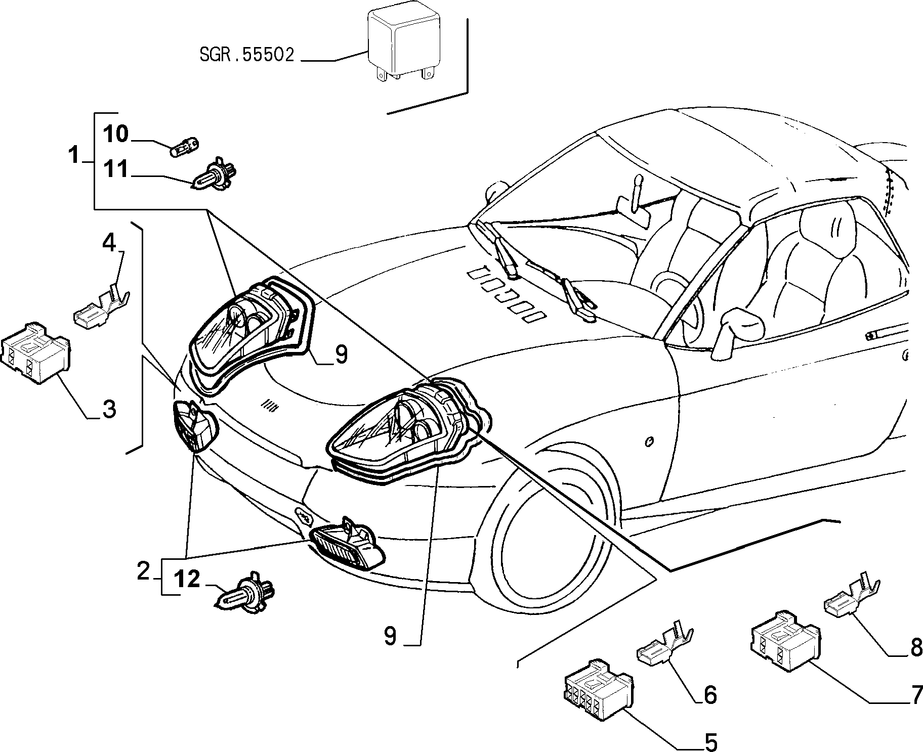 Alfarome/Fiat/Lanci 14151090 - Lampadina, Faro di profondità autozon.pro