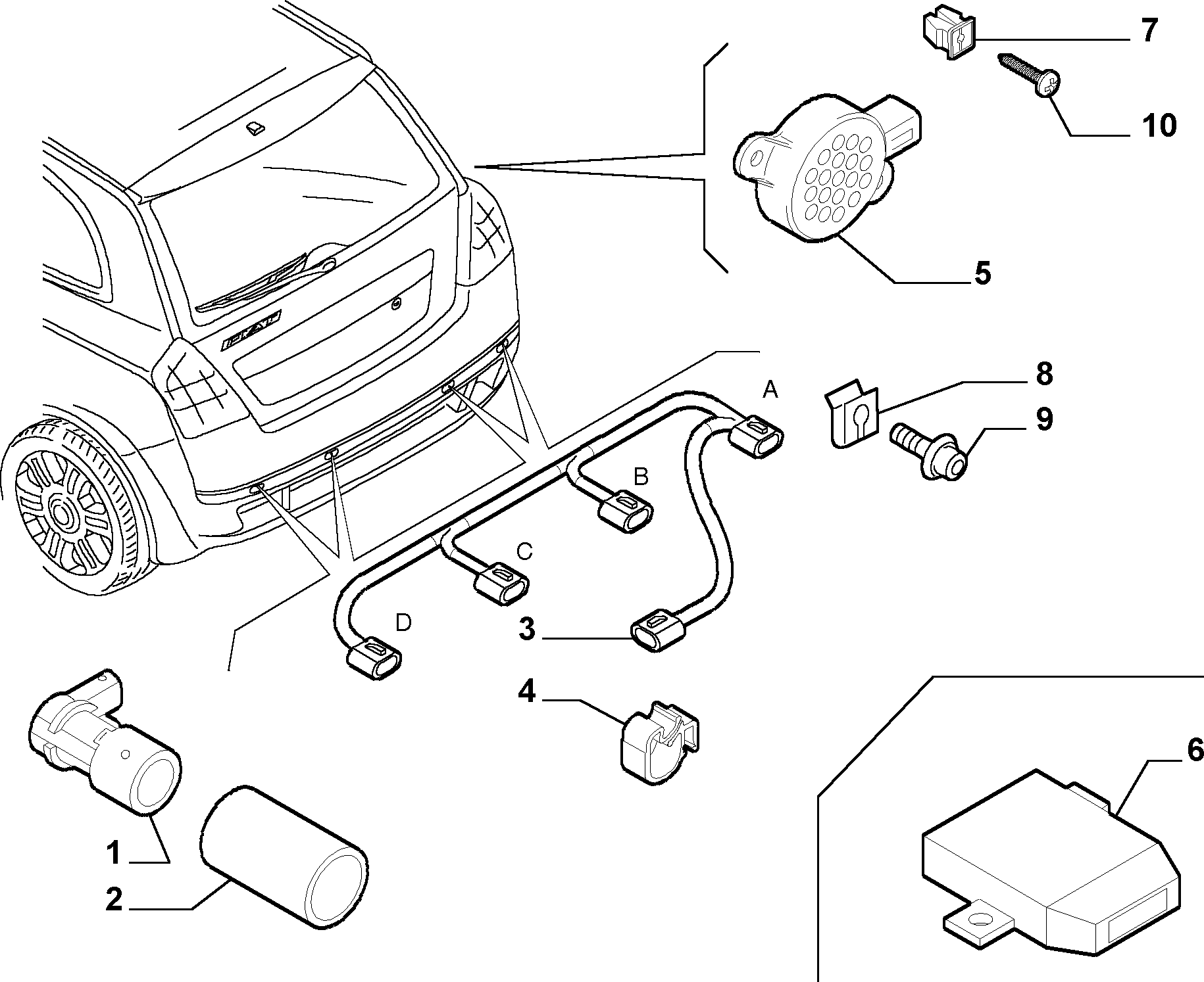 FIAT 735393479 - Sensore, Assistenza parcheggio autozon.pro