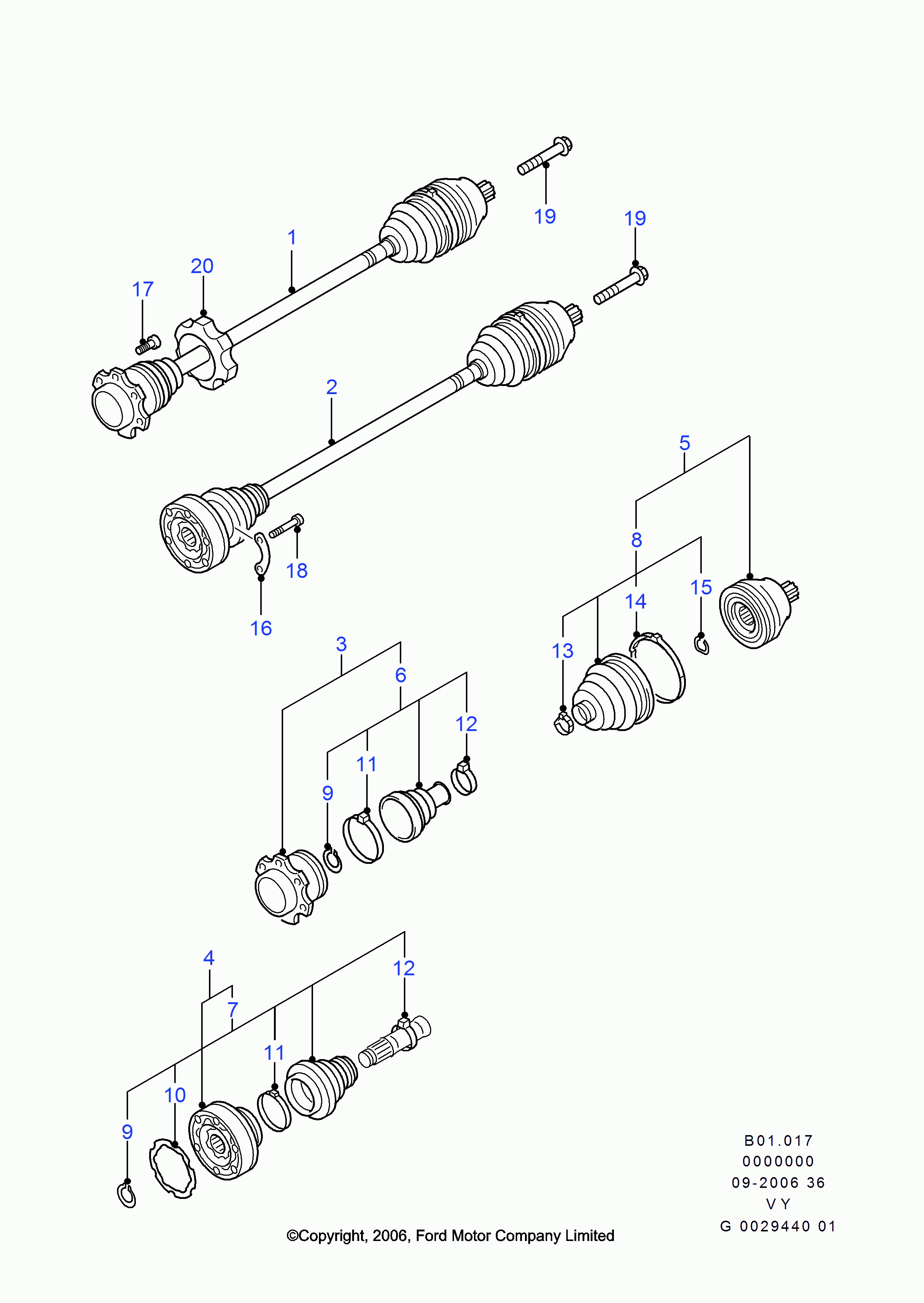 FORD 1144250 - Cuffia, Semiasse autozon.pro