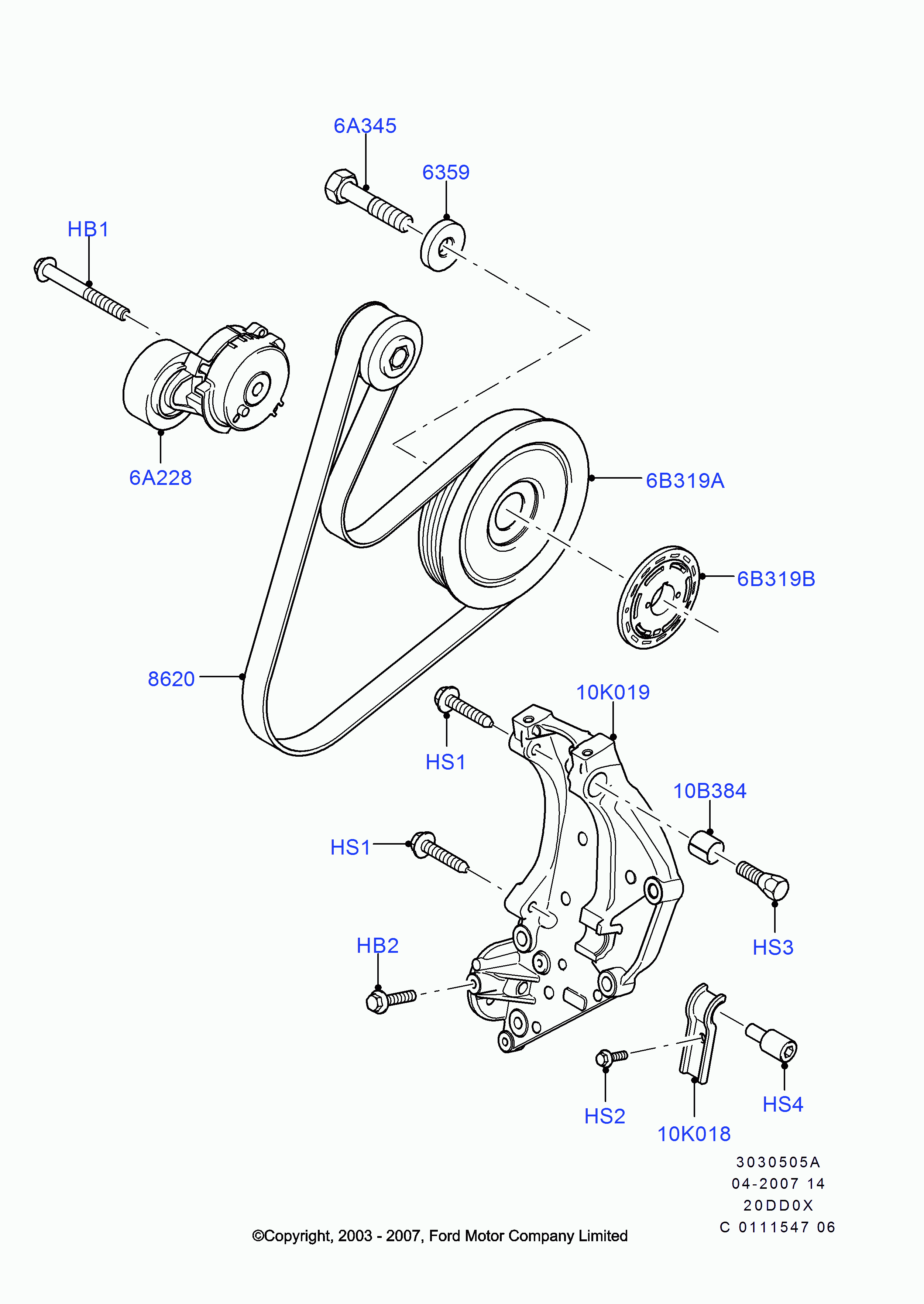 FORD 1318336 - Tendicinghia, Cinghia Poly-V autozon.pro