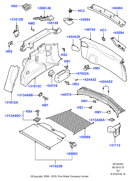 FORD 1500536 - Trim Assy - Quarter, RH autozon.pro