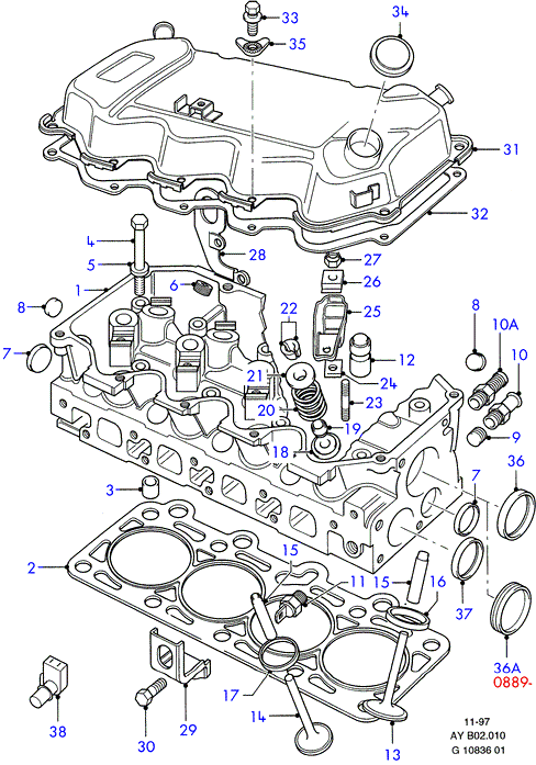 FORD 6 163 883 - Anello tenuta, Stelo valvola autozon.pro