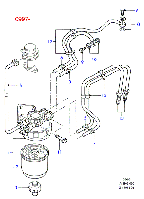 FORD 1050999 - Pipe - Filter To Injection Pump autozon.pro