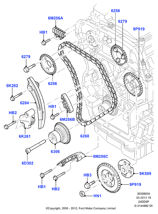 FORD 1 704 049 - Kit catena distribuzione autozon.pro