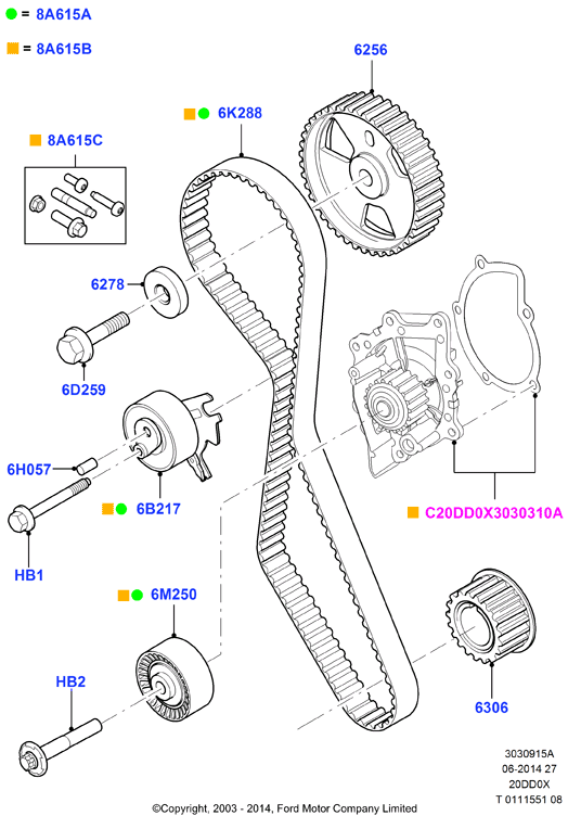 FORD 1231979 - Kit cinghie dentate autozon.pro