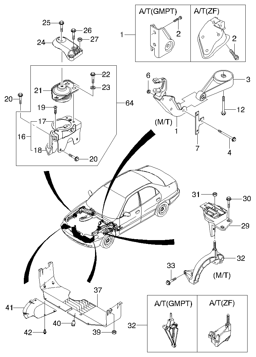 DAEWOO 96300755 - Sospensione, Motore autozon.pro